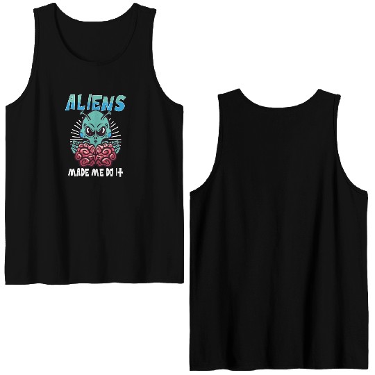 Alien Extraterrestrial Area 51 UFO Space Geek Gift Double Sided Tank Tops