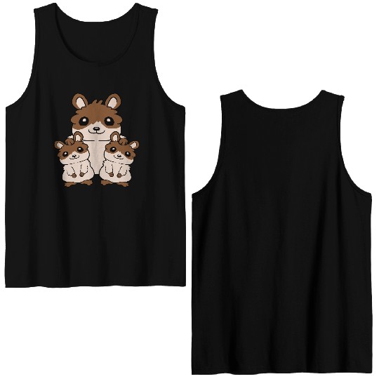 Happy hamster family kids Double Sided Tank Tops