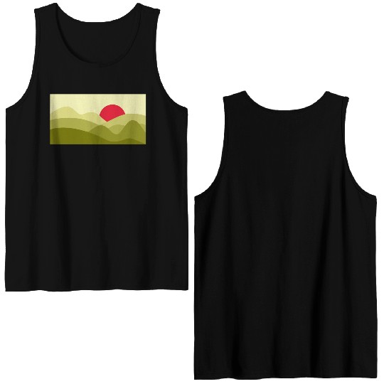 Minimalist Sun Lime Green Double Sided Tank Tops