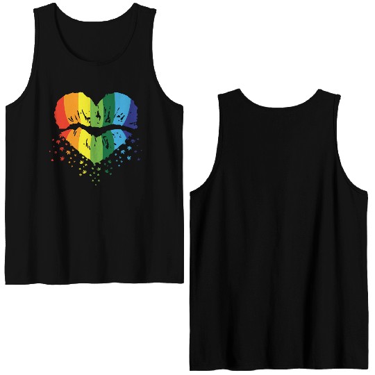 LBGT Flag Gay Pride Human Vintage Rainbow Double Sided Tank Tops
