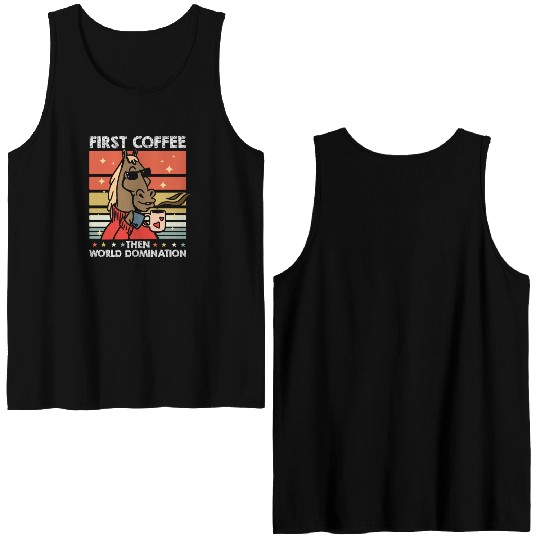 Horse Riding Sunglasses Coffee Double Sided Tank Tops