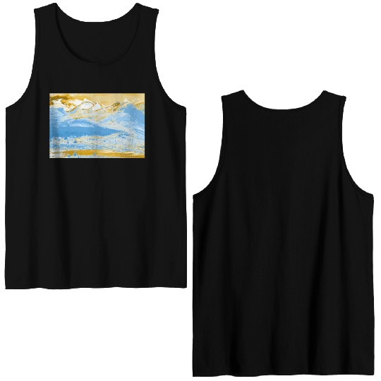 Golden Blue Mountain Lake Double Sided Tank Tops