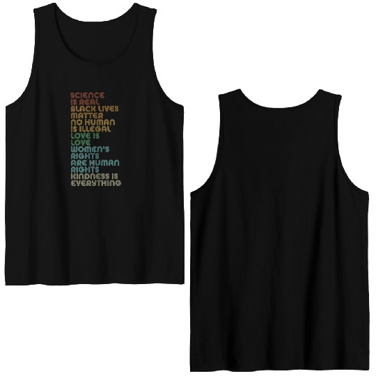 Vintage, Retro Science Is Real, Black Lives Matter Double Sided Tank Tops