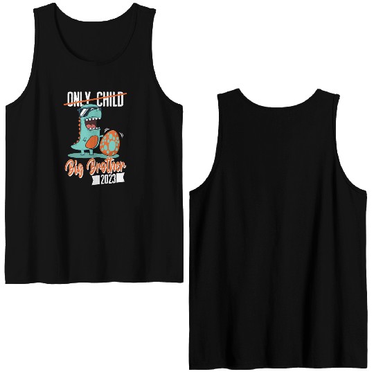 Only Child Dinosaur Baby Egg 2023 Big Brother Double Sided Tank Tops