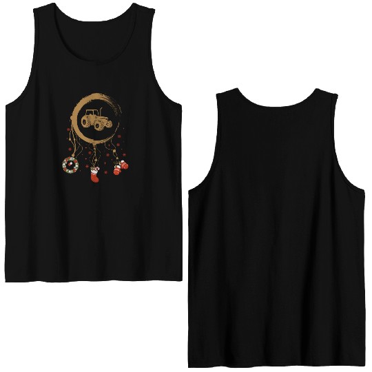 Winter dreamcatcher Christmas Tractor Double Sided Tank Tops