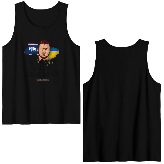 Ukraine Wyoming Flags Zelensky Double Sided Tank Tops