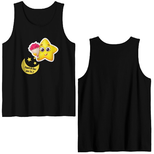 Design d'étoile et lune Double Sided Tank Tops