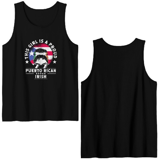 Puerto Rico Flag Ireland Grown Women Girl Double Sided Tank Tops