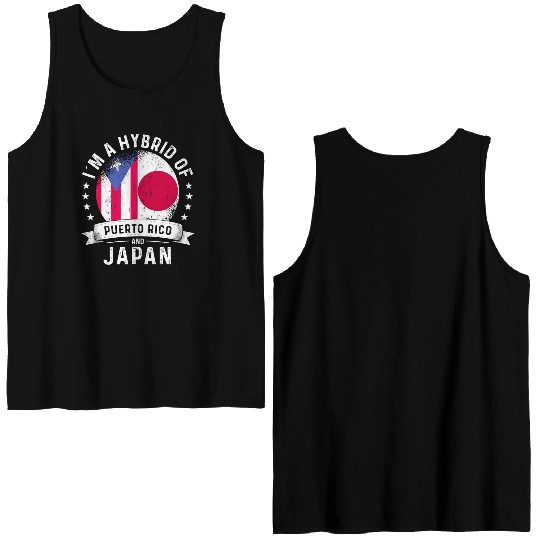 Puerto Rico Flag Japan Grown Country Flags Double Sided Tank Tops