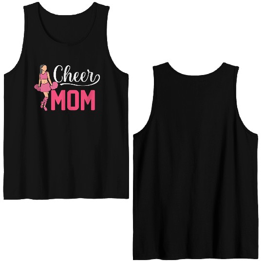 Womens Cheer Mom Gymnastics Cheerleading Mom Squad Double Sided Tank Tops