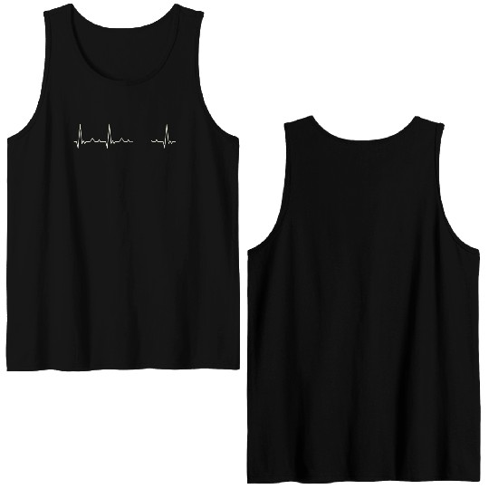 Car Classic 1920s. Heart. Love. EKG. Pulse. Beat. Double Sided Tank Tops