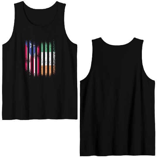 Puerto Rico Flag Ireland Grown Flags Stripes Double Sided Tank Tops