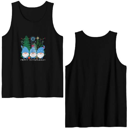 Merry Christmukkah, Jewish Christmas Double Sided Tank Tops