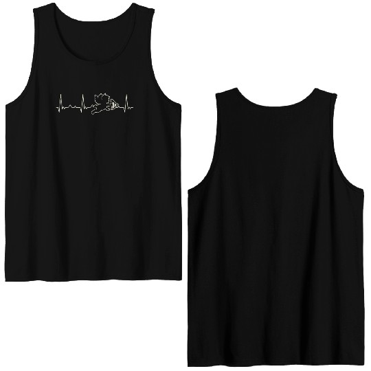 Armor Angel Harp. Heart. Love. EKG. Pulse. Beat. Double Sided Tank Tops
