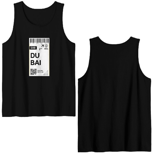 Destination Dubai Airport Travel pass Double Sided Tank Tops