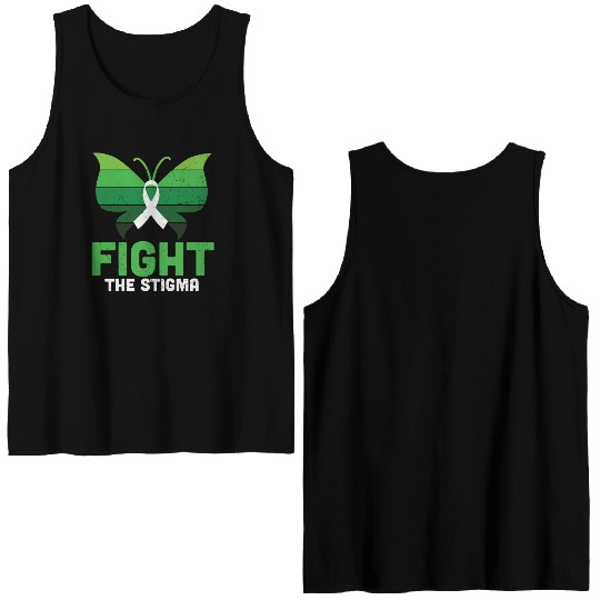Fight The Stigma Butterfly Mental Health Double Sided Tank Tops