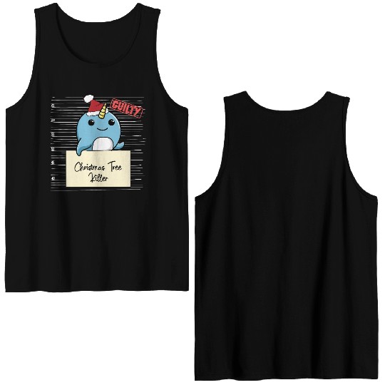Narwhal christmas funny prison Double Sided Tank Tops