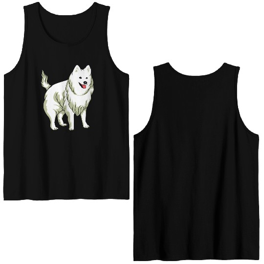 Samoyed Cute White Dog Owners Pet Lover Gift Ideas Double Sided Tank Tops