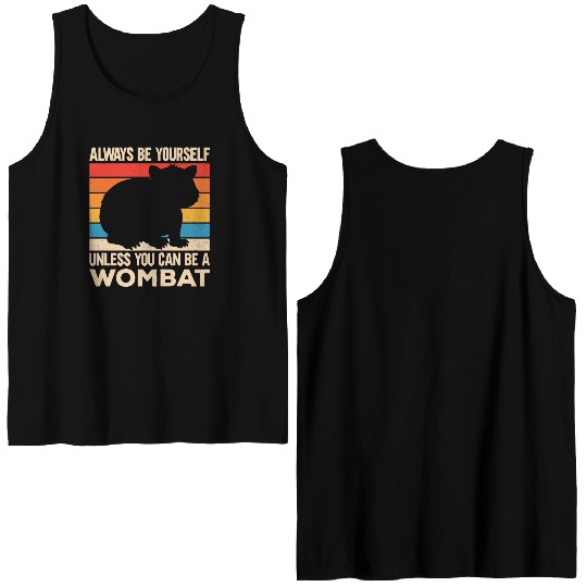 Native Australian Animal Lovers Cute Wombat Double Sided Tank Tops