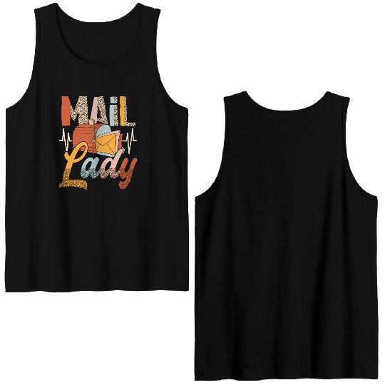 Mail Lady Postal Office Worker Postwoman Women Double Sided Tank Tops