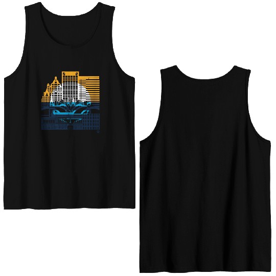 Milwaukee Skyline Squared Milwaukee Peoples Flag D Double Sided Tank Tops