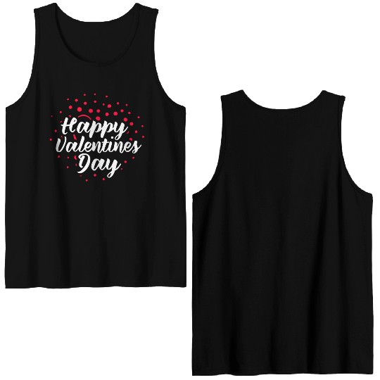 happy valentines day hearts cupids romancc Double Sided Tank Tops