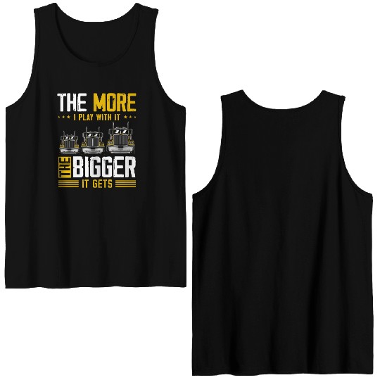 Truck Driver US FLAG, Truck, Trucker Dad Double Sided Tank Tops