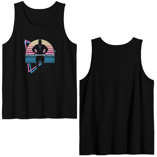 Physical Education Teacher PE Teacher Retro Double Sided Tank Tops
