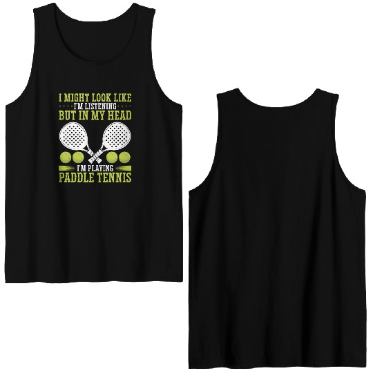 Paddle Tennis Player Match Funny Paddle Team Double Sided Tank Tops