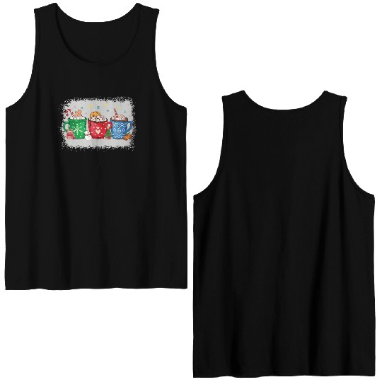 Christmas Hot Chocolate Peppermint Mocha Double Sided Tank Tops