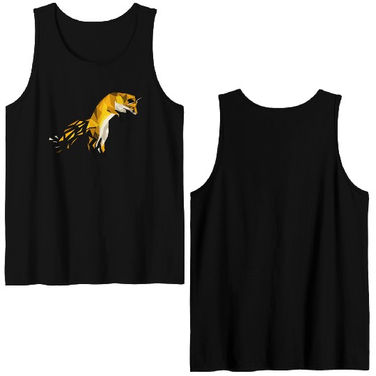 Geometric Art Nature Fox Cool Cute Graphic Art Gif Double Sided Tank Tops