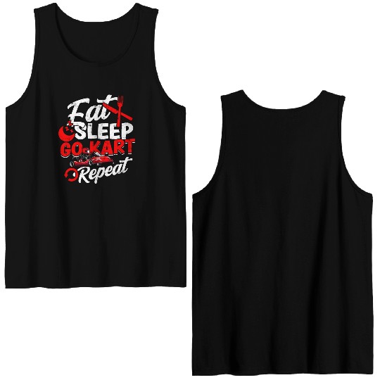 Go Kart Racer Pit Crew Car Racing Karting Double Sided Tank Tops