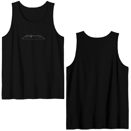 Minimalistic Gambling Poker Blackjack Cards Double Sided Tank Tops