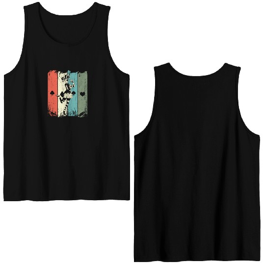 Vintage Casino Blackjack Gambling Clown Poker Card Double Sided Tank Tops