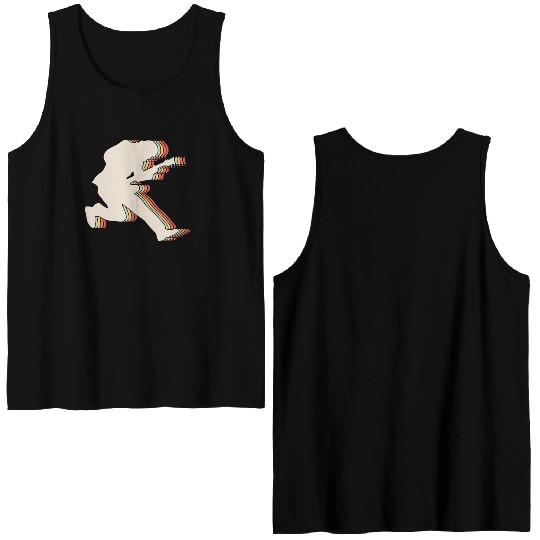 Rock and Roll Retro Guitar Player Guitarist Double Sided Tank Tops