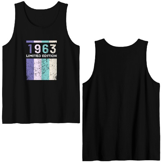 60 Years Vintage 1963 Retro 60th Birthday Double Sided Tank Tops