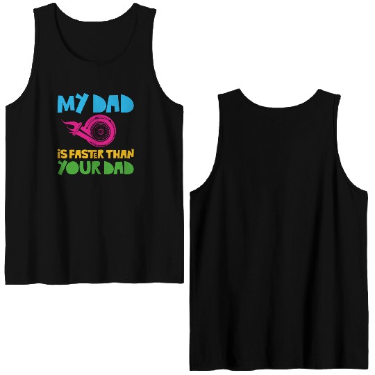 Drag Racing Race Car Dad Son Double Sided Tank Tops