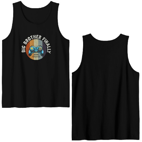 Big Brother Finally Big Bro Gamer Promoted Son Double Sided Tank Tops