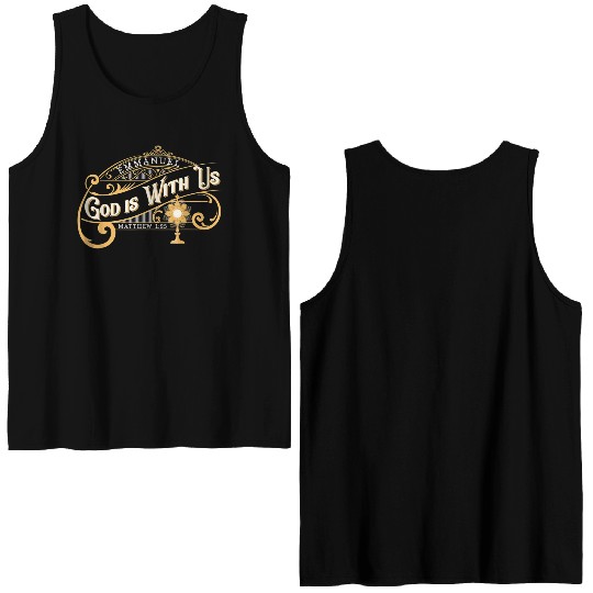 God With Us Emmanuel Matthew Eucharist Adoration C Double Sided Tank Tops