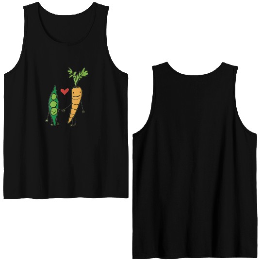 womens carrot and peas v neck Double Sided Tank Tops