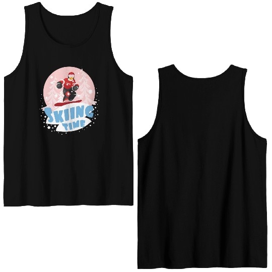 Skiing time Double Sided Tank Tops