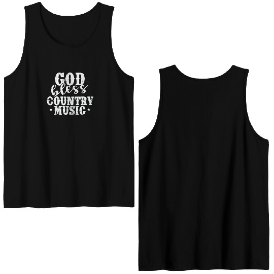 God bless Country Music USA America Cowboys Double Sided Tank Tops