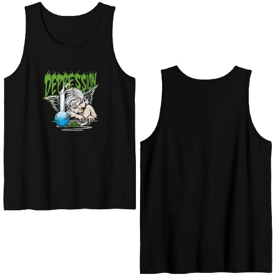 Depression Angel Double Sided Tank Tops