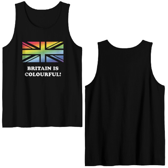 Britain Is Colourful! (Union Jack, United Kingdom) Double Sided Tank Tops