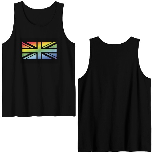 Union Jack / Rainbow Flag (Britain / UK / Poster) Double Sided Tank Tops