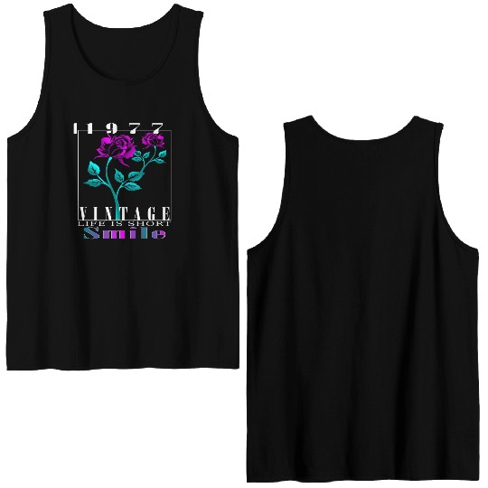 1977 Born Vintage Rose Gift Double Sided Tank Tops