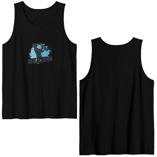 Blues Saxophone Music Trumpet Double Sided Tank Tops