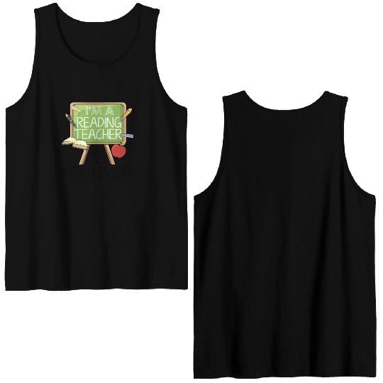 Reading Teacher Double Sided Tank Tops