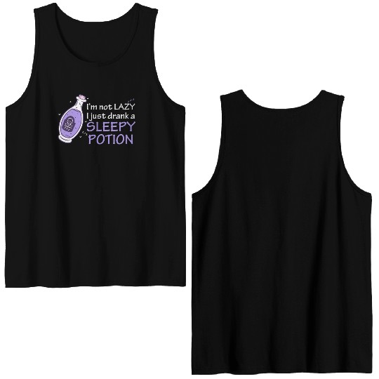 Funny Witch Procrastinating Sleep Potion Pagan Wit Double Sided Tank Tops