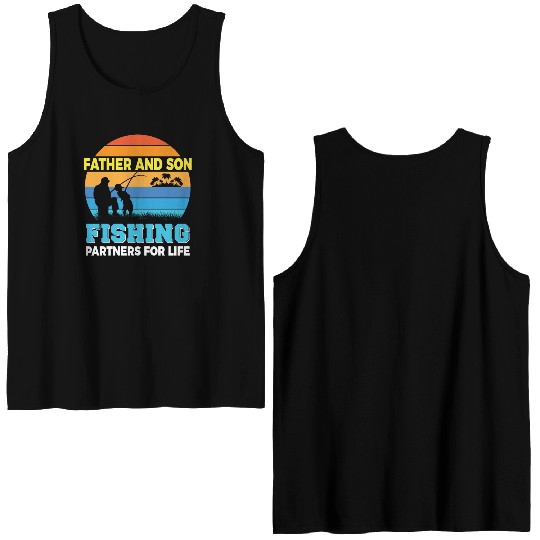 Father and son fishing partners for life Double Sided Tank Tops